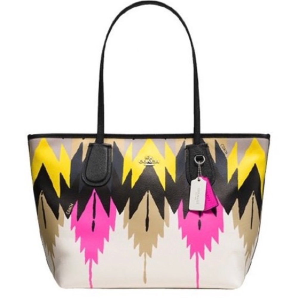 Coach Large Tribal Aztec Print Tote Bag